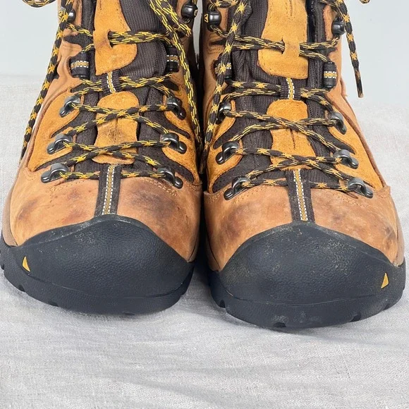 KEEN Mens Waterproof Hiking Boots 12EE Brown Leather Safety Toe READ - Picture 11 of 16